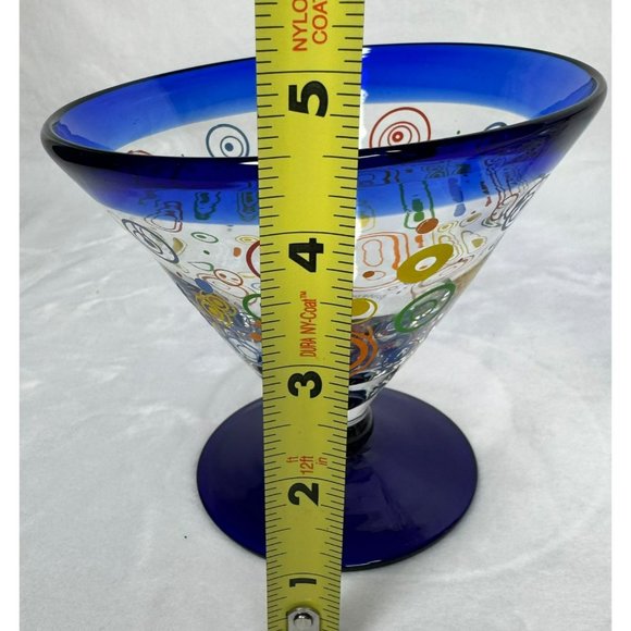 Pair of Royal Caribbean Stemless Martini Glasses With Cobalt Blue Rim 2009 - Picture 8 of 9